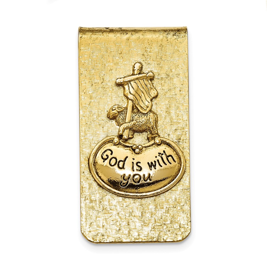Gold-tone God Is With You Money Clip