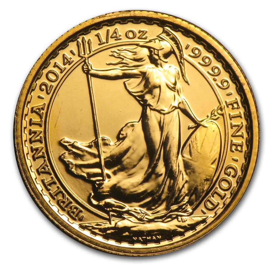 Great Britain 1/4 oz Gold Britannia BU/Proof (Random, Abrasions)