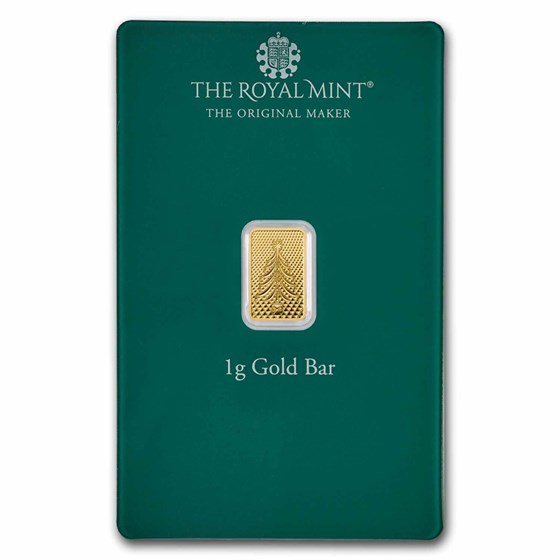 Great Britain 1 gram Gold Christmas Bar Great Britain 1 gram Gold Christmas Bar