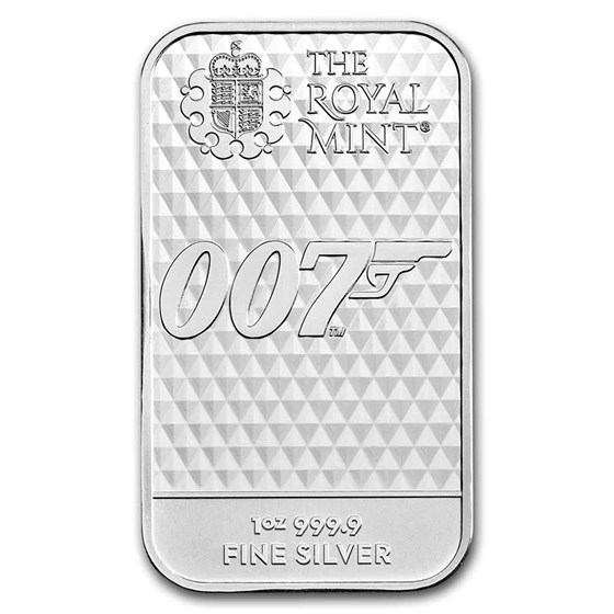Great Britain 1 oz Silver Bar: James Bond, Diamonds Are Forever