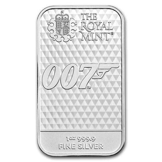 Great Britain 1 oz Silver Bar: James Bond, Diamonds Are Forever Great Britain 1 oz Silver Bar: James Bond, Diamonds Are Forever