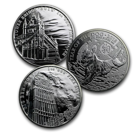 Great Britain 1 oz Silver Coin (Random Year, Abrasions) Great Britain 1 oz Silver Coin (Random Year, Abrasions)