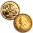 Great Britain 3-Coin Gold Sovereign Elizabeth II Portrait Prf Set