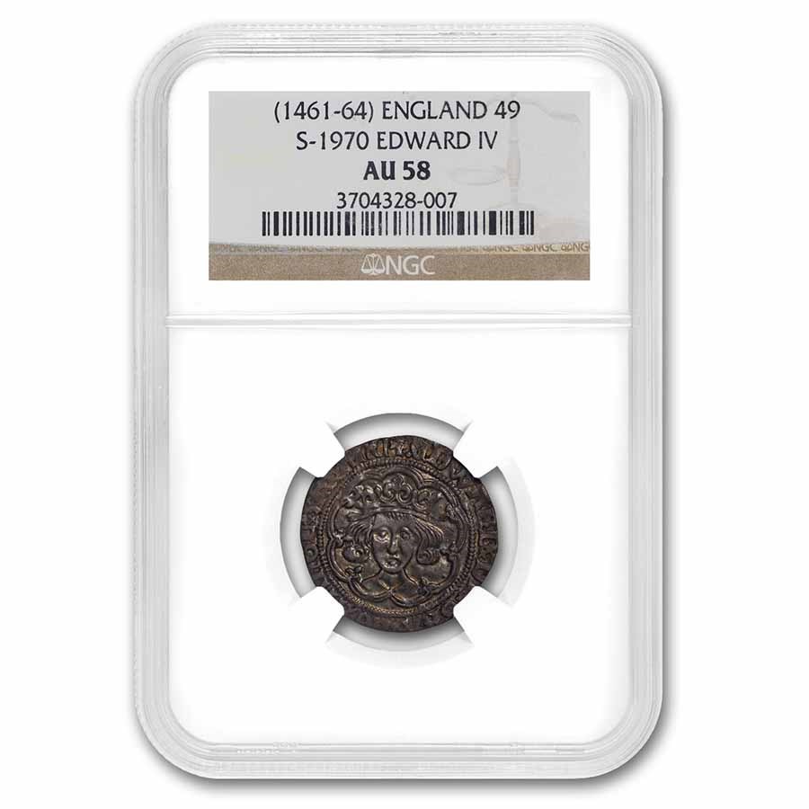 Great Britain Silver Groat Edward IV (1461-1464 AD) AU-58 NGC