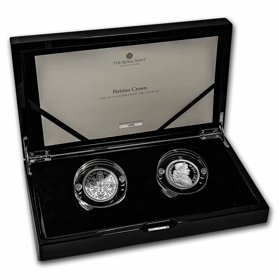 Great Engravers Petition Crown 2023 2 oz Silver Proof 2-Coin Set