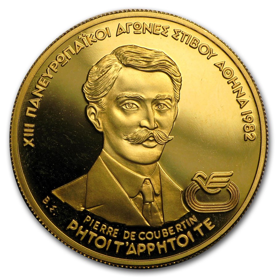Greece Gold 5000 Drachmas Pan-European Games Proof (Random)