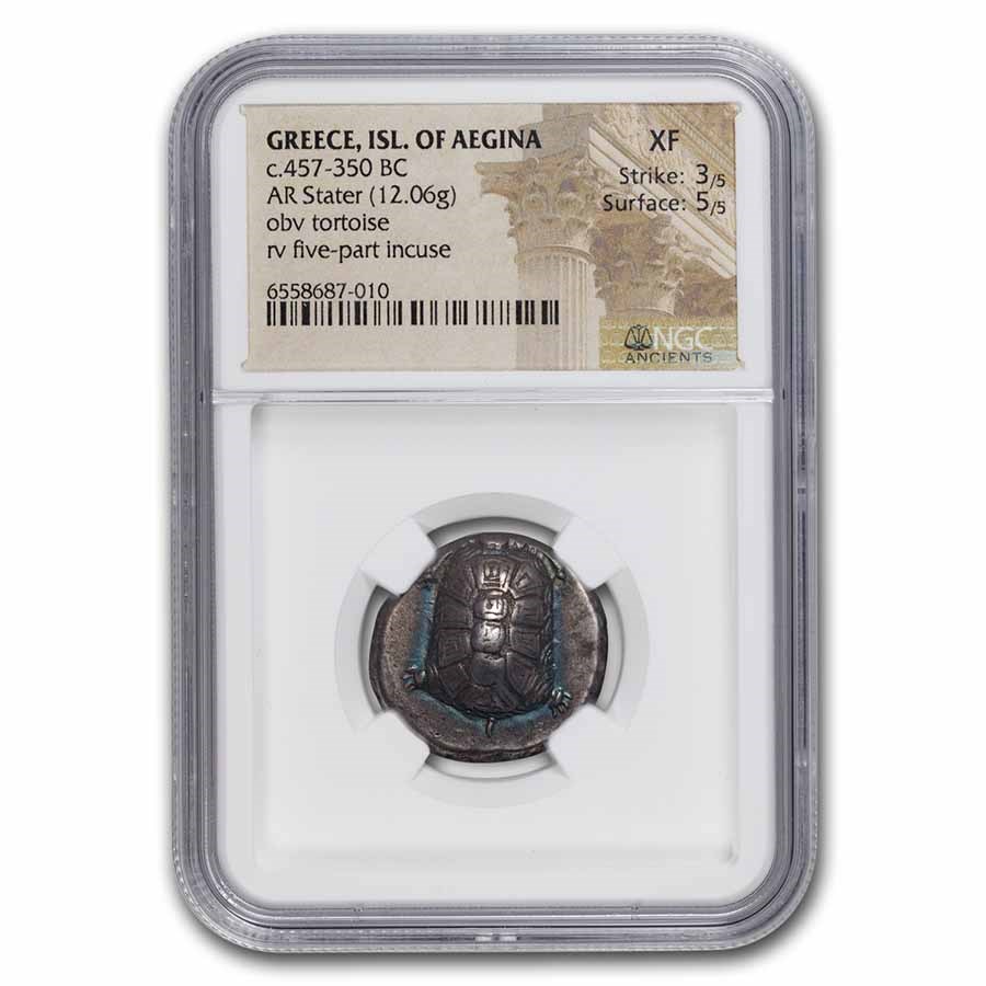 Greece, Isle of Aegina Silver Stater (457-350 BC) XF NGC