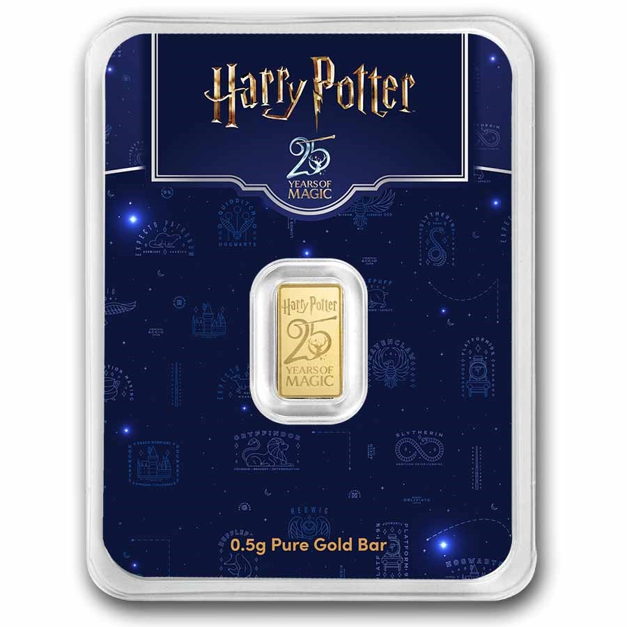 Harry Potter 1/2 gram Gold Bar Harry Potter 25th Anniversary MTB