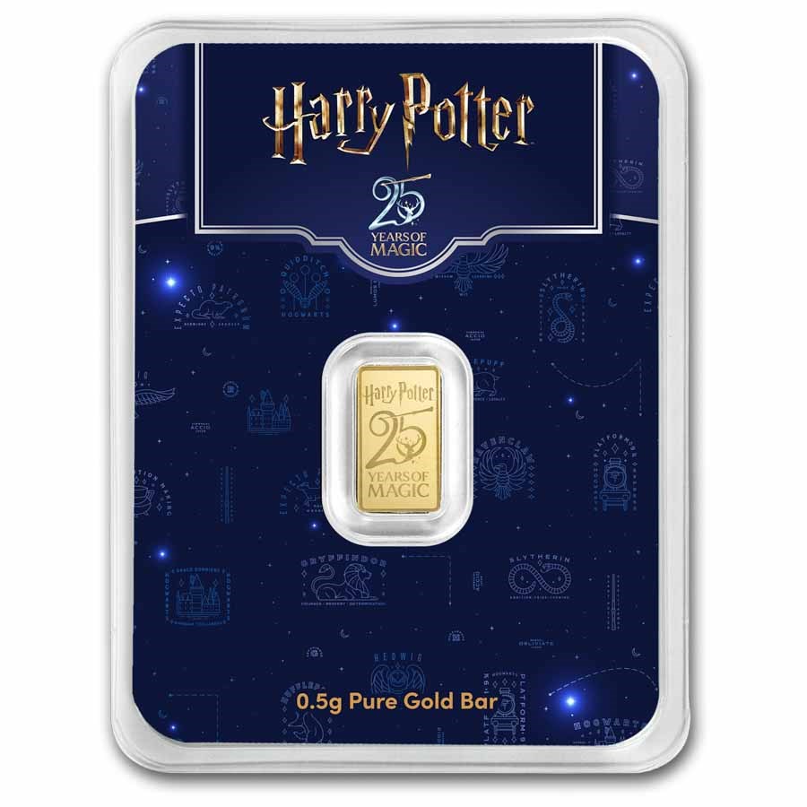 Harry Potter 1/2 gram Gold Bar Harry Potter 25th Anniversary