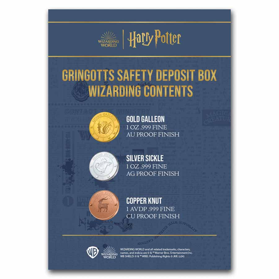 Buy Harry Potter 1 oz Gold, Silver & Copper Proof Set | APMEX