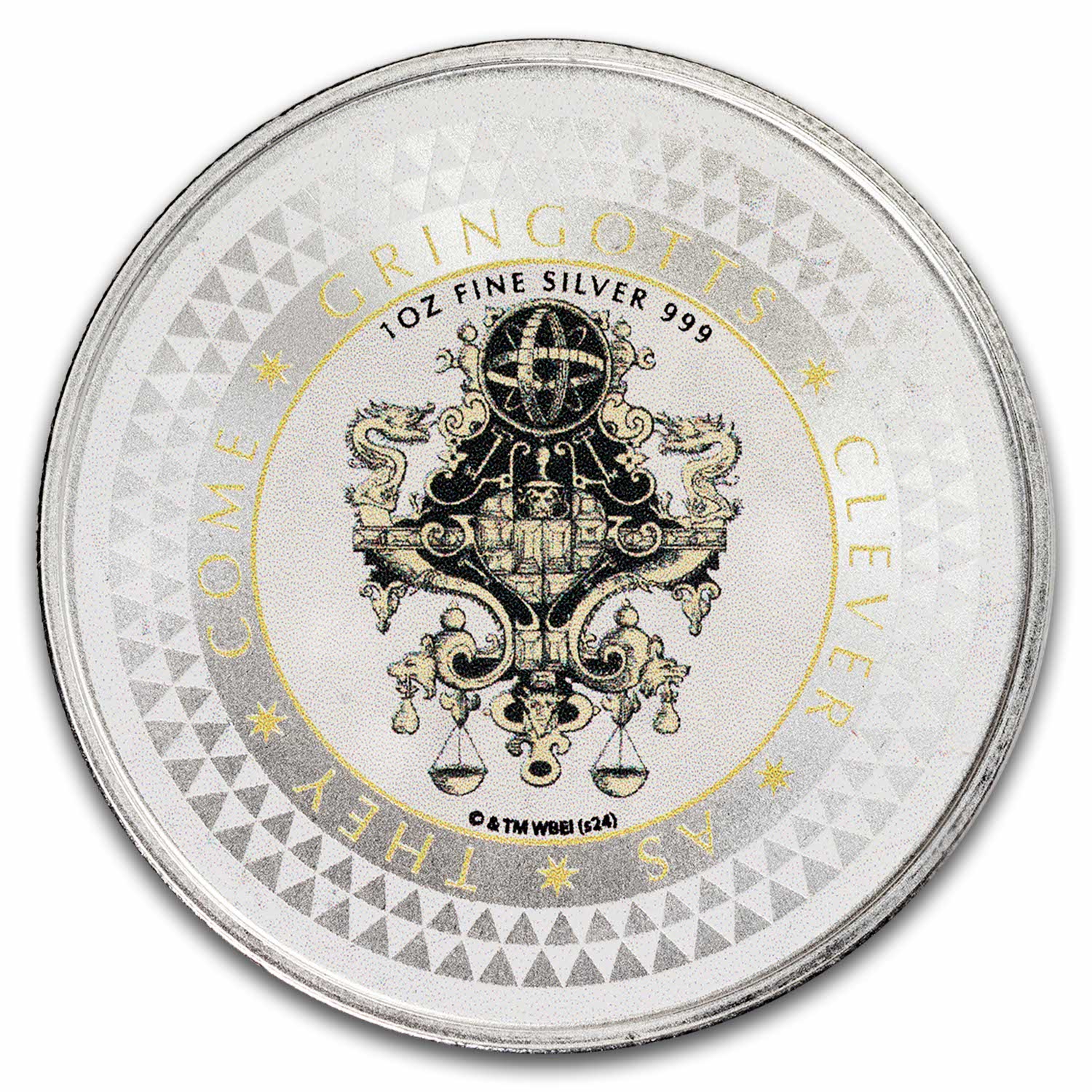 Harry Potter 1 oz Silver Colorized Gringotts Medallion with