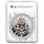 Harry Potter 1 oz Silver Houses; Hufflepuff Colorized with TEP