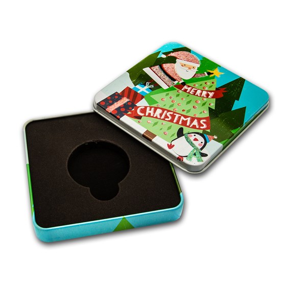 Holiday Tin Gift Box - Christmas Tree Star Santa (Single Coin) Holiday Tin Gift Box - Christmas Tree Star Santa (Single Coin)