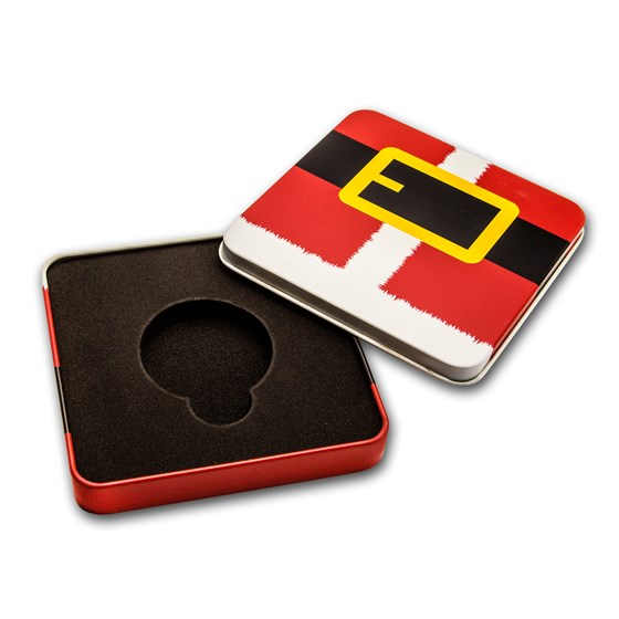 Holiday Tin Gift Box - Santa Belt Buckle (Single Coin) Holiday Tin Gift Box - Santa Belt Buckle (Single Coin)
