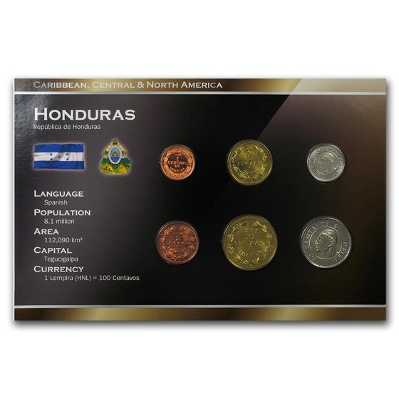 Honduras 1 - 50 Centavos 6-Coin Set BU Honduras 1 - 50 Centavos 6-Coin Set BU