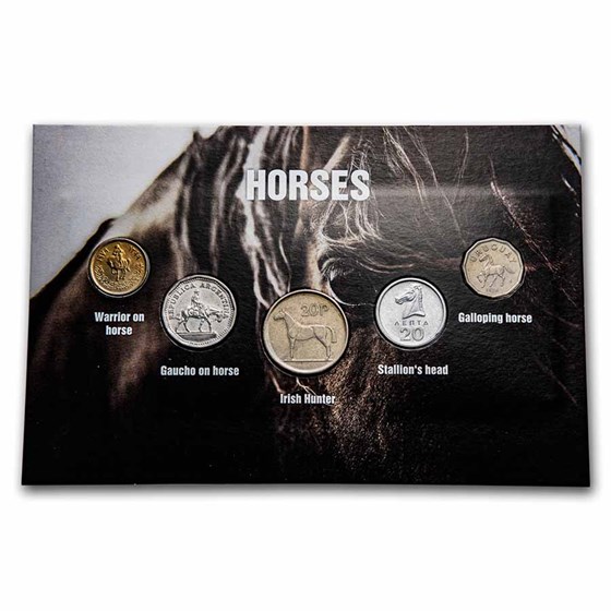 Horse Coins from Around the World 5-Coin Set BU Horse Coins from Around the World 5-Coin Set BU