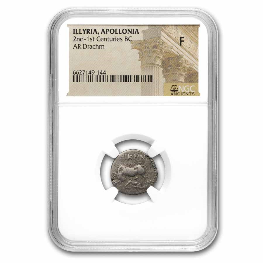 Illyria, Apollonia AR Drachm (2nd-1st Cent. BC) Fine NGC