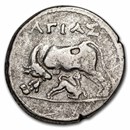 Illyria Apollonia Silver Drachm (3rd-1st Cent. BC) Ch Fine
