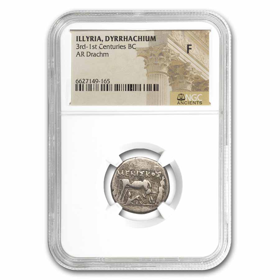 Illyria, Dyrrhachium AR Drachm 3rd-1st Cent. BC, Fine NGC
