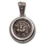 Indo-Scythian AR Drachm Azes I/II (c.58 BC) Sterling Bezel
