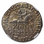 Indo-Scythian AR Tetradrachm Azes I/II c.58 BC Fine NGC