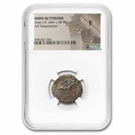 Indo-Scythian AR Tetradrachm Azes I/II c.58 BC Fine NGC