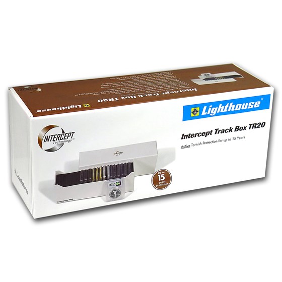 Intercept Technology® Certified Coin Storage Track Box - 20 Slabs Intercept Technology® Certified Coin Storage Track Box - 20 Slabs