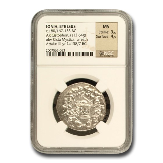 Ionia, Ephesus Silver Cistophorus (180/167-133 BC) MS NGC Ionia, Ephesus Silver Cistophorus (180/167-133 BC) MS NGC