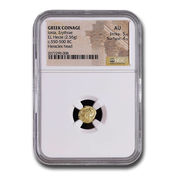 Ionia Erythrae EL Hecte Heracles Head (550-500 BC) AU NGC Ionia Erythrae EL Hecte Heracles Head (550-500 BC) AU NGC