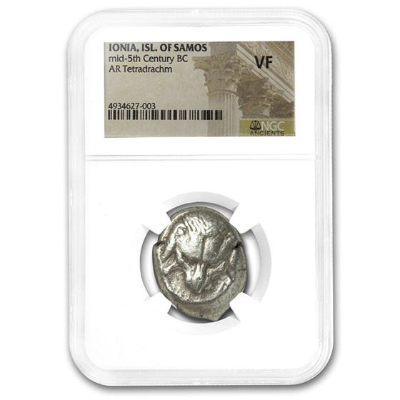 Ionia Isle of Samos AR Tetradrachm (mid 5th century BC) VF NGC Ionia Isle of Samos AR Tetradrachm (mid 5th century BC) VF NGC