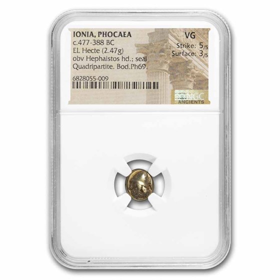 Ionia, Phocaea EL Hecte Hephaistos (477-388 BC) VG NGC (Bod-69) Ionia, Phocaea EL Hecte Hephaistos (477-388 BC) VG NGC (Bod-69)