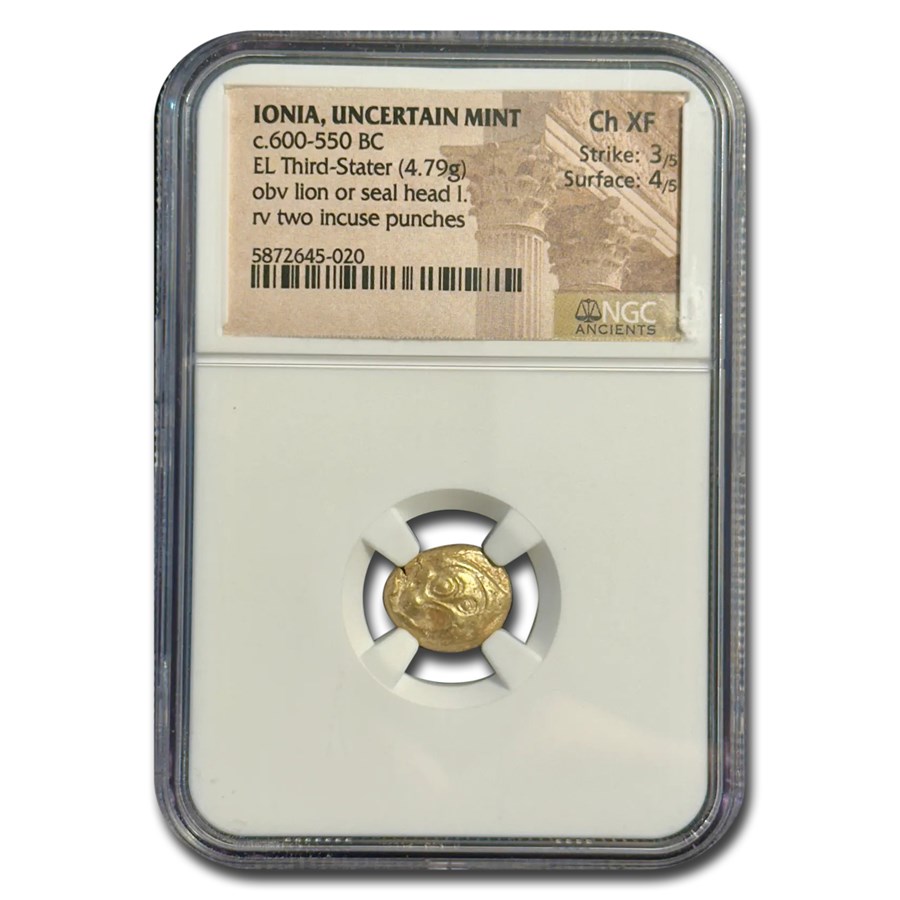 Ionia Uncertain Mint Elec. Third Stater (c.600-550 BC) Ch. XF NGC