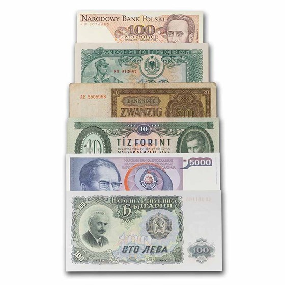 Iron Curtain Eastern Bloc 6-Banknote Set