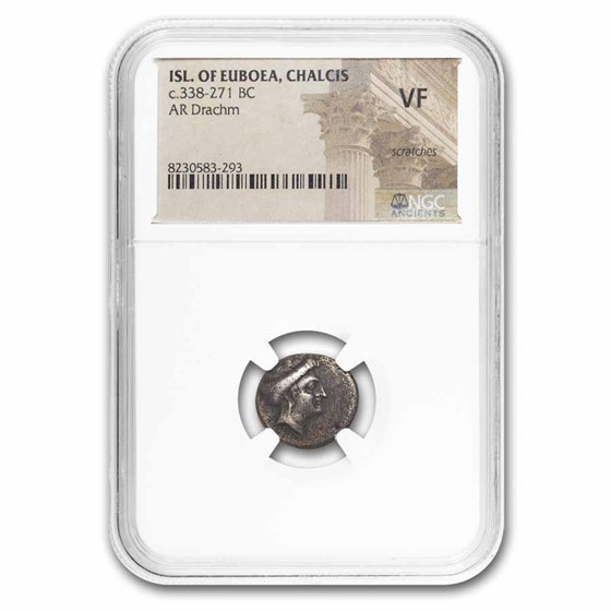 Isle of Euboea Silver AR Drachm (c.338-271 BC) VF NGC