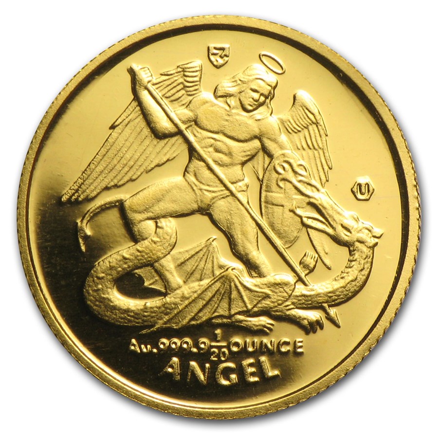 Isle of Man 1/20 oz Gold Angel BU/Proof (Random Year)