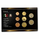 Italy 1 Cent-2 Euro 8-Coin Euro Set BU