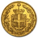 Italy Gold 20 Lire (Random Years) Avg Circ