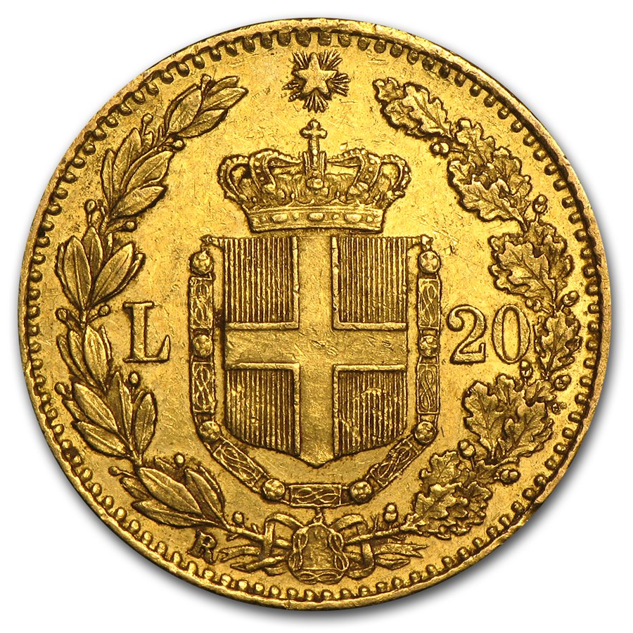 Italy Gold 20 Lire (Random Years) Avg Circ