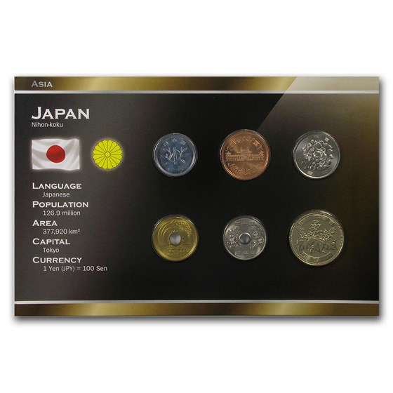 Japan 1 Yen - 500 Yen 6-Coin Set BU