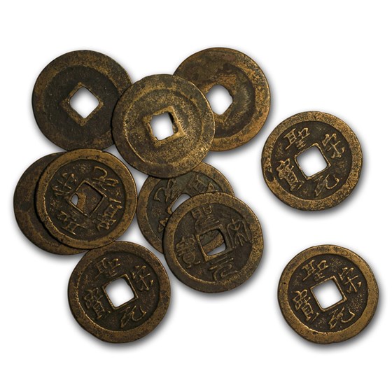 Japan Nagasaki Trade Cash Coins (1659-1685 AD) Avg Circ Japan Nagasaki Trade Cash Coins (1659-1685 AD) Avg Circ