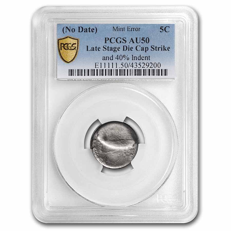 Buy Jefferson Nickel AU-50 PCGS (Late Stage Die Cap 40% Indent) | APMEX