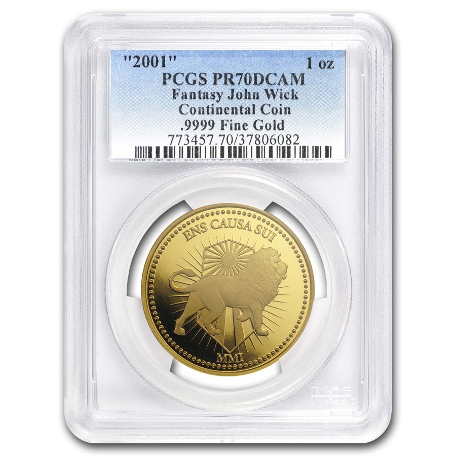 Buy John Wick 1 oz Gold Continental Coin PR70 PCGS (w/Box & COA) APMEX