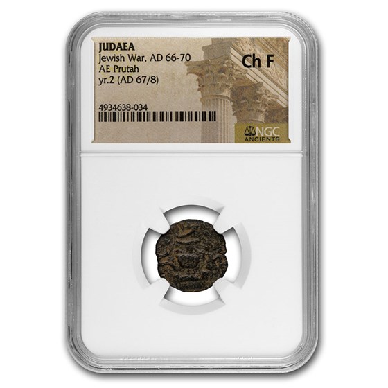 Judaea AE Prutah "Jewish War" (67/8 AD) Ch Fine NGC (Year 2) Judaea AE Prutah "Jewish War" (67/8 AD) Ch Fine NGC (Year 2)