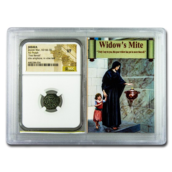 Judaea "First Revolt" (66-77 AD) Widow's Mite VF NGC (Vault) Judaea "First Revolt" (66-77 AD) Widow's Mite VF NGC (Vault)