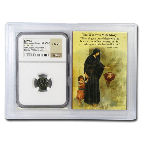 Judaea Hasmonean Kings (135-37 BC) Widow's Mite Ch VF NGC (Vault) Judaea Hasmonean Kings (135-37 BC) Widow's Mite Ch VF NGC (Vault)