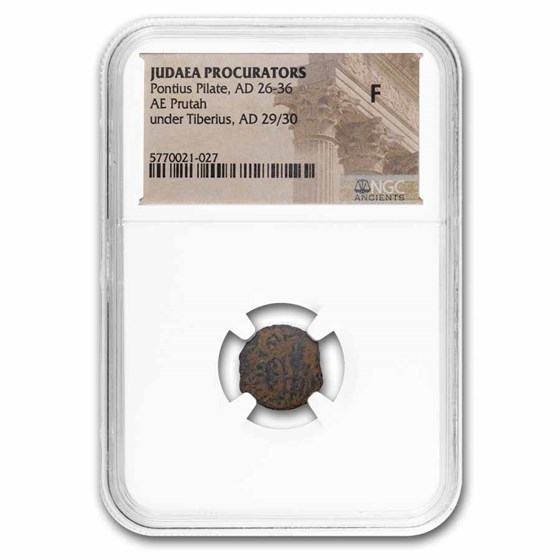 Judaea Procurators Prutah Pontius Pilate (26-36 AD) Fine NGC