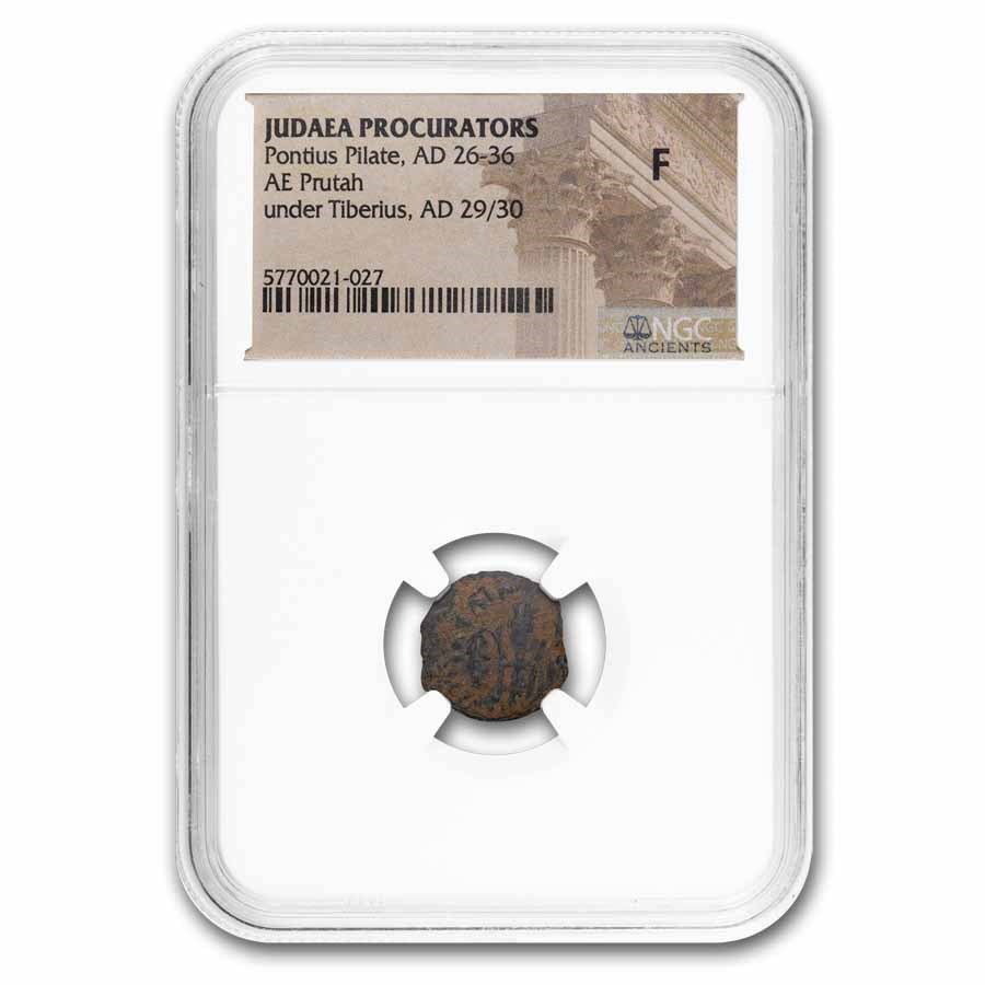 Judaea Procurators Prutah Pontius Pilate (26-36 AD) Fine NGC