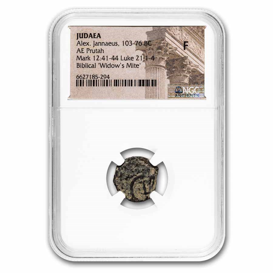 Judaea Widow's Mite Alexander Jannaeus (103-76 BC) NGC Fine