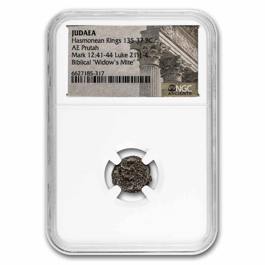 Judaea Widow's Mite Hasmonean Kings (135-37 BC) NGC (Genuine)