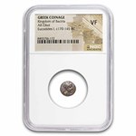 Kingdom of Bactria AR Obol Eukratides I (170-145 BC) VF NGC